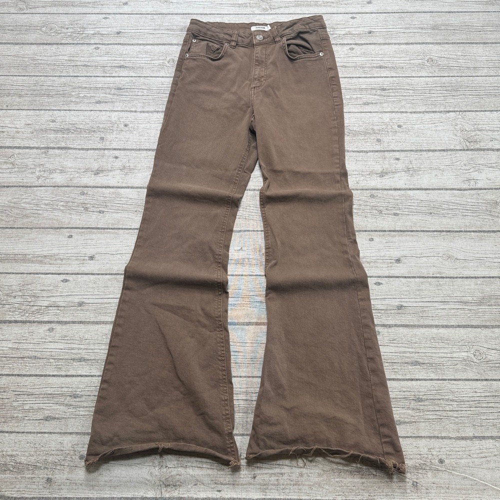 Garage Jeans Women's 5 Brown High Rise Flared Denim Bell Bottoms Utility Skater